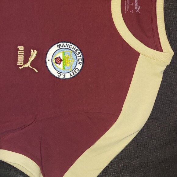 MAN CITY Heritage T7 Tee PUMA Maroon New Without Tags Size L - Picture 7 of 11